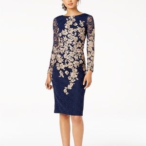 XSCAPE Petite Embroidered Lace Sheath Dress